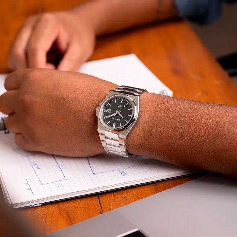 Relógio SECULUS Aço Social Calendário 44263G0SVNA1 - Relógio
